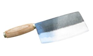 crude - chinese vegetable cleaver knife, 7 inch, carbon steel, super thin & light