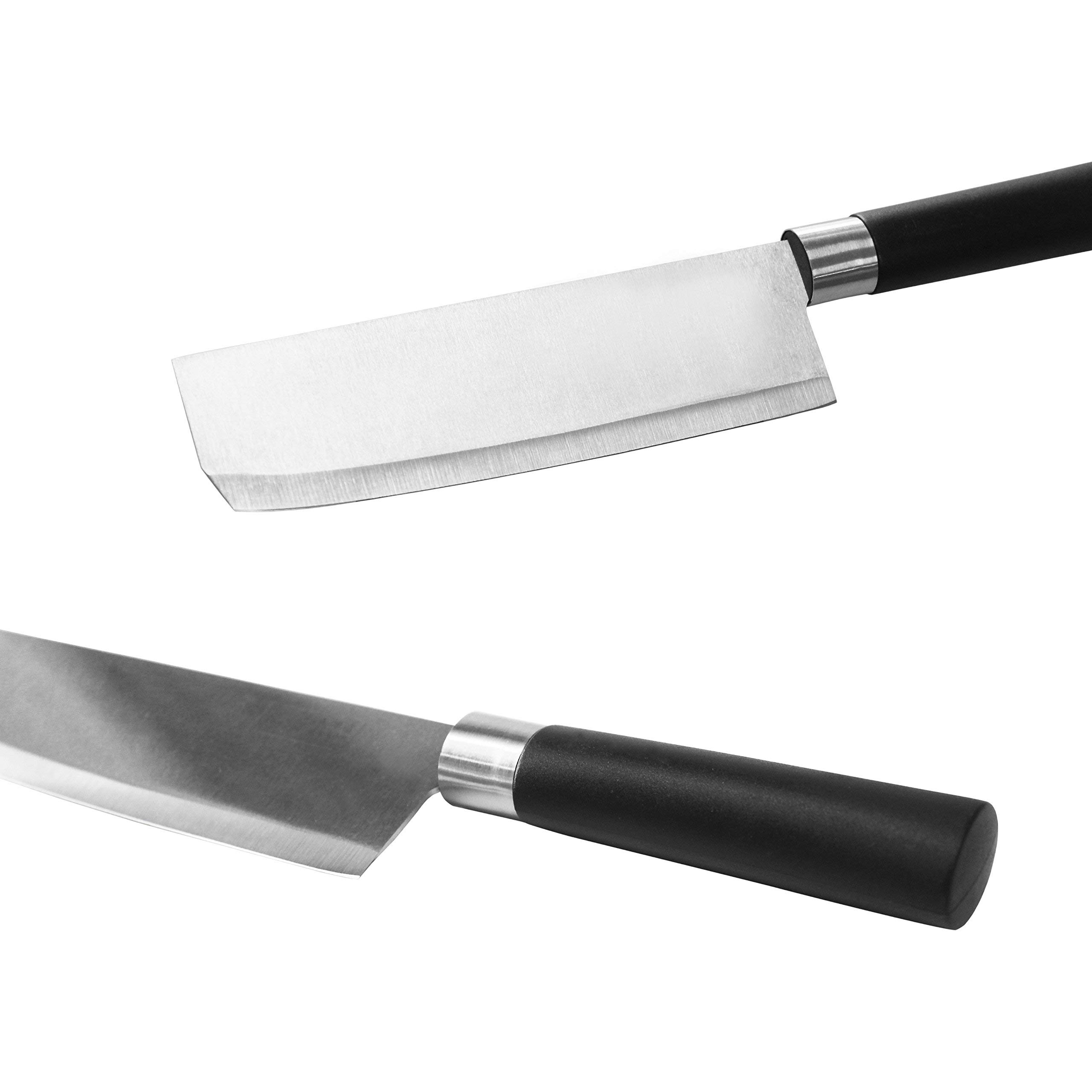 MiHerom 7" Razor Sharp Meat Cleaver and Vegetable Kitchen Knife,Nakiri Knife for Home and Kitchen