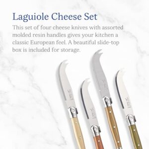 Jean Dubost Laguiole 4 Cheese Knives in Box, 5.85"