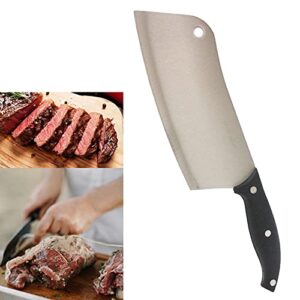 7 inch Butcher Knife Stainless Steel Meat Cleaver Professional Chef Kitchen Knife, Black, 1