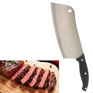 7 inch Butcher Knife Stainless Steel Meat Cleaver Professional Chef Kitchen Knife, Black, 1