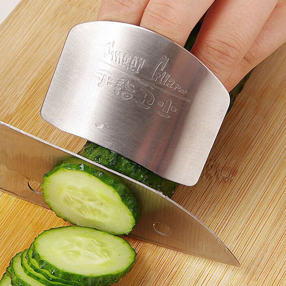 ShineIn Stainless Steel Adjustable Finger Guard Slice Safe for Cutting Vegetables Food