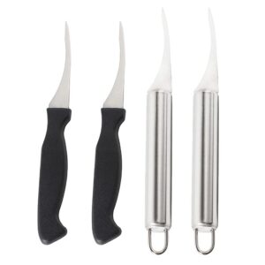 doitool 4pcs shrimp deveiner tool shrimp cleaner knife stainless steel for prawn shelling line knife and fish cleaning kitchen tools seafood outer shell peeler