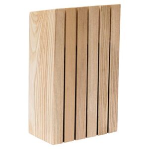 berghoff ron ash wood angled knife storage block, 15 x 8.5 x 26 cm, beige
