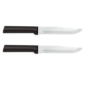 rada stubby butcher knife – stainless steel blade with black stainelss steel resin handle, pack of 2