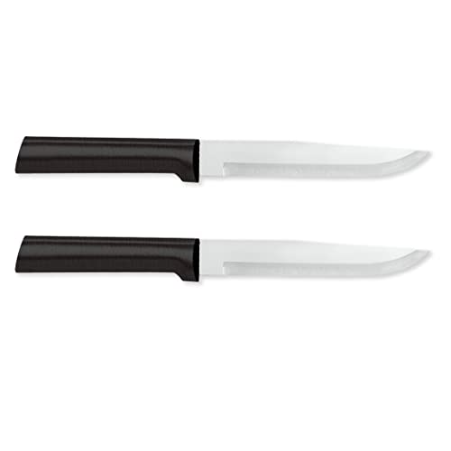 RADA Stubby Butcher Knife – Stainless Steel Blade With Black Stainelss Steel Resin Handle, Pack of 2