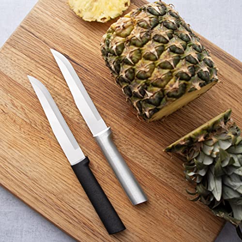 RADA Stubby Butcher Knife – Stainless Steel Blade With Black Stainelss Steel Resin Handle, Pack of 2