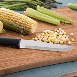 RADA Stubby Butcher Knife – Stainless Steel Blade With Black Stainelss Steel Resin Handle, Pack of 2