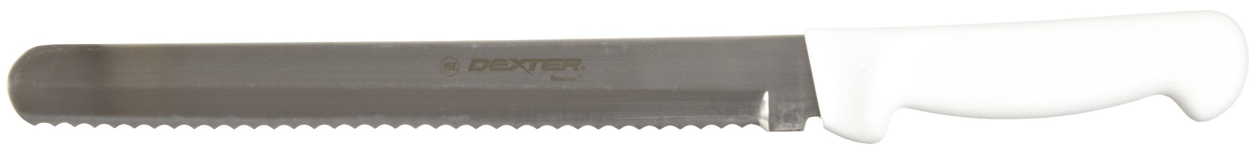 Basics P94804 10" White Scalloped Slicer with Polypropylene Handle