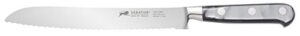 sabatier - 5137482 sabatier triple rivet stainless steel serrated bread knife with mother of pearl inspired handle, 8-inch, silver gray