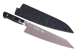 jck original kagayaki japanese chef’s knife, kn-3 professional kiritsuke-gyuto knife, r-2 special steel pro kitchen knife with ergonomic pakka wood handle, 7.8 inch