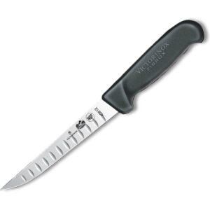 victorinox 6" boning knife, wide blade, stiff, granton blade, black fibrox handle 5.6023.15