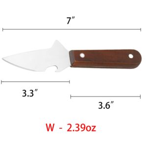 Labstandard Oyster Scallop Shucking Knife，Stainless Steel blade and oak wood Handle with Unique opening design (Beech wood)