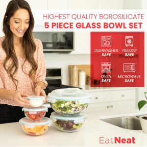 EatNeat Premium 5 Piece Airtight Storage Containers, Nesting Mixing Bowls 12 Piece Kitchen Knife Set