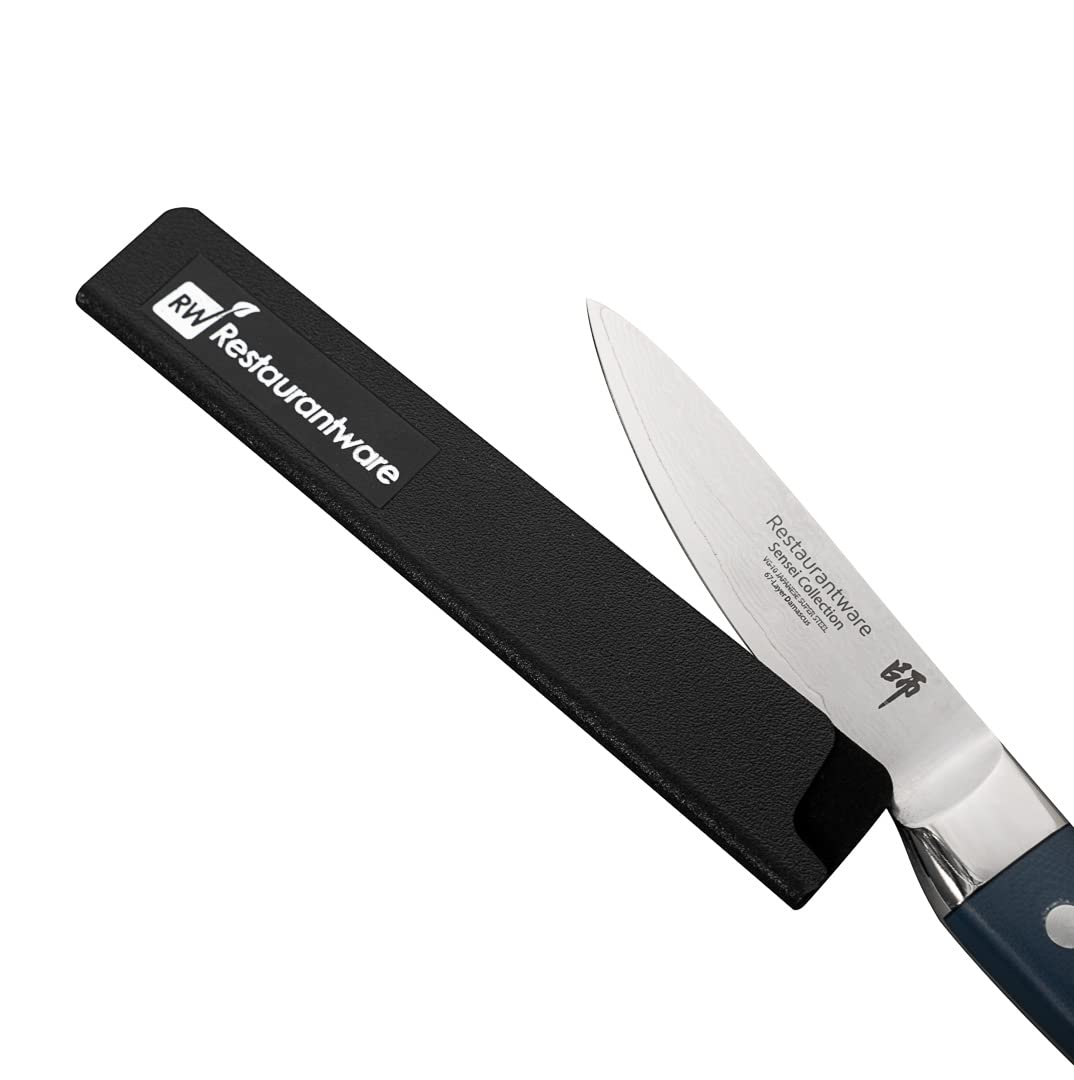 Restaurantware Sensei 6 x 1 Inch Knife Sleeve, 1 BPA-Free Knife Protector - Fits Steak Knife, Felt Lining, Black Plastic Knife Blade Guard, Durable, Cut-Proof