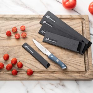 Restaurantware Sensei 6 x 1 Inch Knife Sleeve, 1 BPA-Free Knife Protector - Fits Steak Knife, Felt Lining, Black Plastic Knife Blade Guard, Durable, Cut-Proof