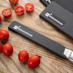 Restaurantware Sensei 6 x 1 Inch Knife Sleeve, 1 BPA-Free Knife Protector - Fits Steak Knife, Felt Lining, Black Plastic Knife Blade Guard, Durable, Cut-Proof