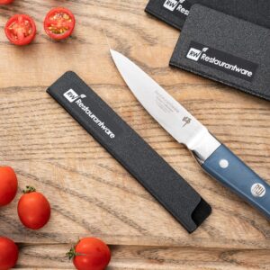 Restaurantware Sensei 6 x 1 Inch Knife Sleeve, 1 BPA-Free Knife Protector - Fits Steak Knife, Felt Lining, Black Plastic Knife Blade Guard, Durable, Cut-Proof