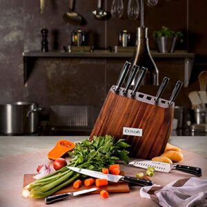 CUTLUXE 4 Pcs Steak Knife Set & 8 Pcs Knife Block Set– Forged High Carbon German Steel – Full Tang & Razor Sharp – Ergonomic Handle Design – Artisan Series