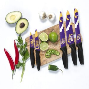 The Sports Vault NCAA LSU Tigers 5-Piece Kitchen Knife Set