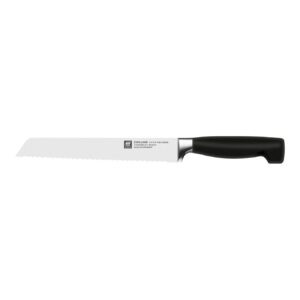 zwilling four stars bread knife, silver/black
