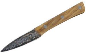 moorhaus paring knife - japanese vg10 steel core stainless damascus blade - kitchen chef knives