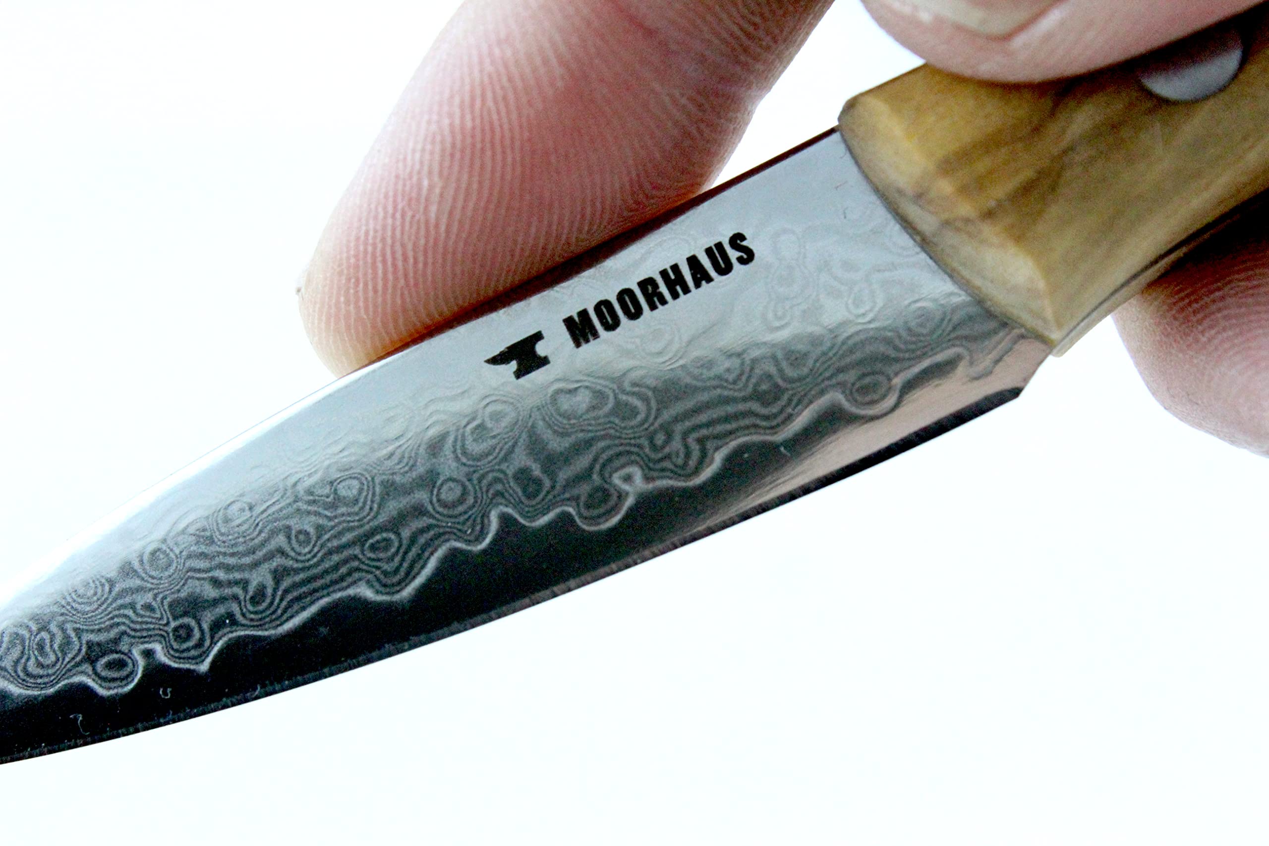 Moorhaus Paring Knife - Japanese VG10 Steel Core Stainless Damascus Blade - Kitchen Chef Knives