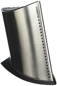 global gkb-52, 10 slot knife block, stainless steel