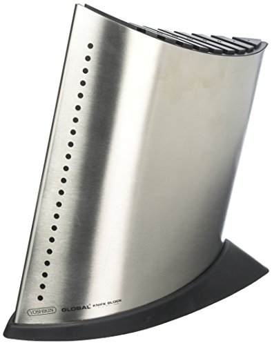 Global GKB-52, 10 Slot Knife Block, Stainless Steel