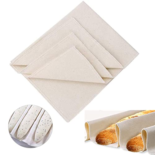 Bread Lame Set Hand Crafted with 5 replacement blade and Leather Protective Cover professional 100% Cotton Pastry bakers dough proofing couche for French Baguette loaves Artisan loaf (Small Cover)