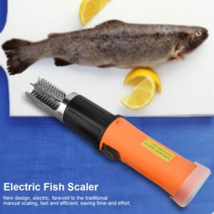 OKJHFD Electric Fish Scaler, Waterproof Powerful Motor for Fish Scaling, Powerful Fish Scaler Scale Scraper Remover Cleaner Skinner(110-240V)