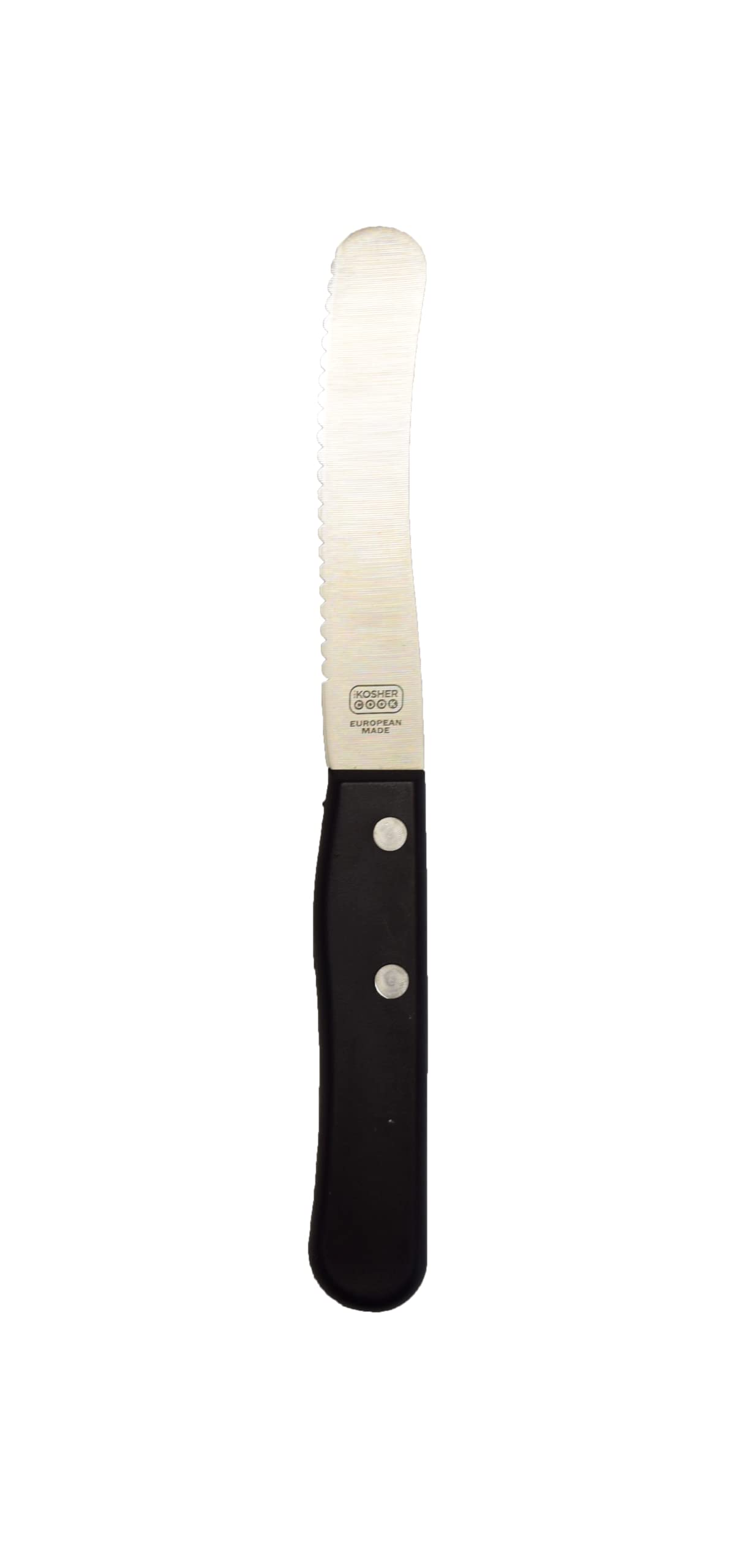 The Kosher Cook Black Spreading Knife - 4.5” Serrated Spreading Kitchen Knife - Color Coded Kitchen Tools