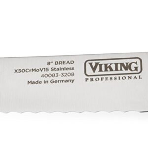 Viking Culinary Professional Cutlery Bread Knife, 8 Inch, Black
