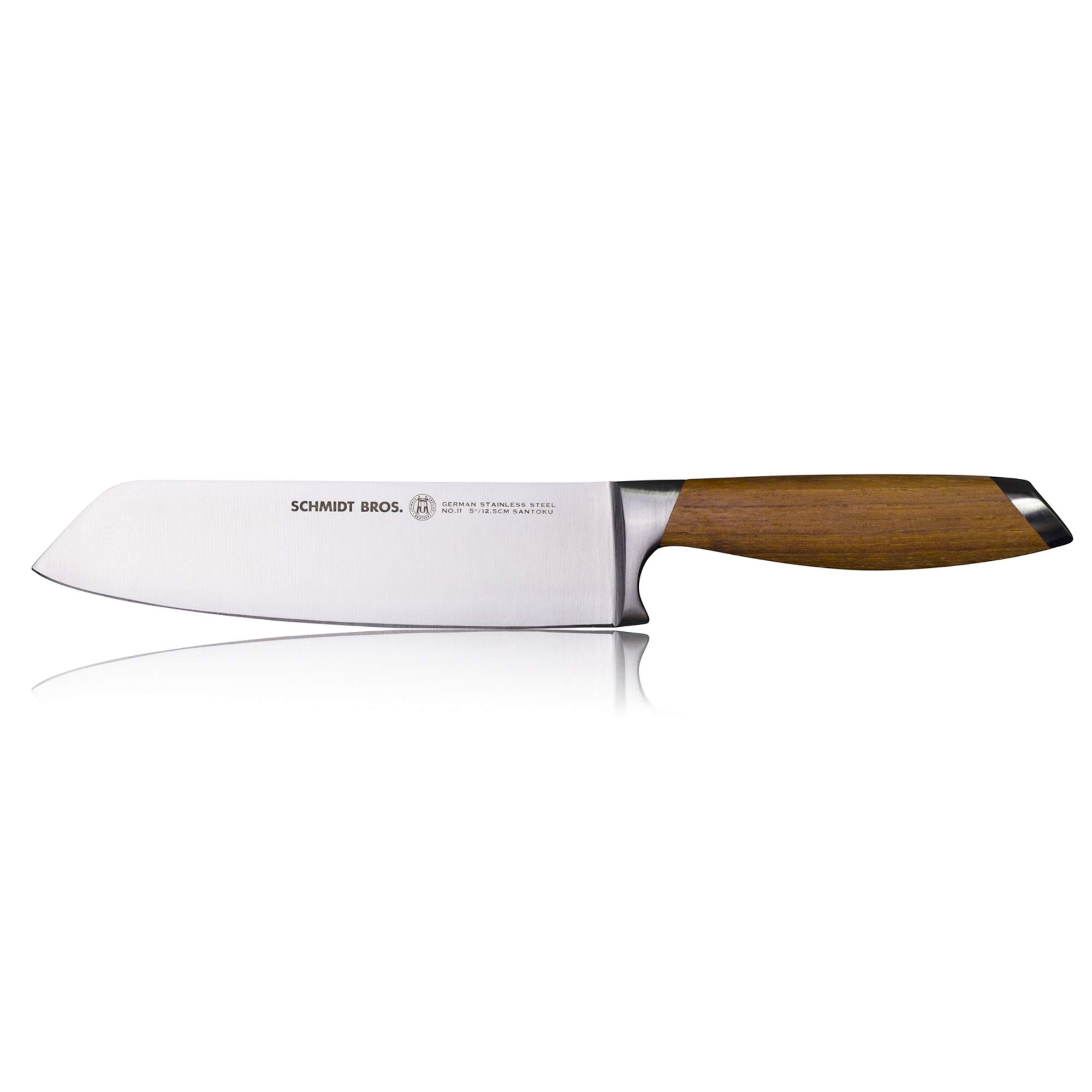 Schmidt Brothers - Bonded Teak 5" Santoku Knife, High-Carbon German Stainless Steel Multipurpose Kitchen Cutlery