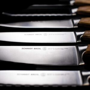 Schmidt Brothers - Bonded Teak 5" Santoku Knife, High-Carbon German Stainless Steel Multipurpose Kitchen Cutlery