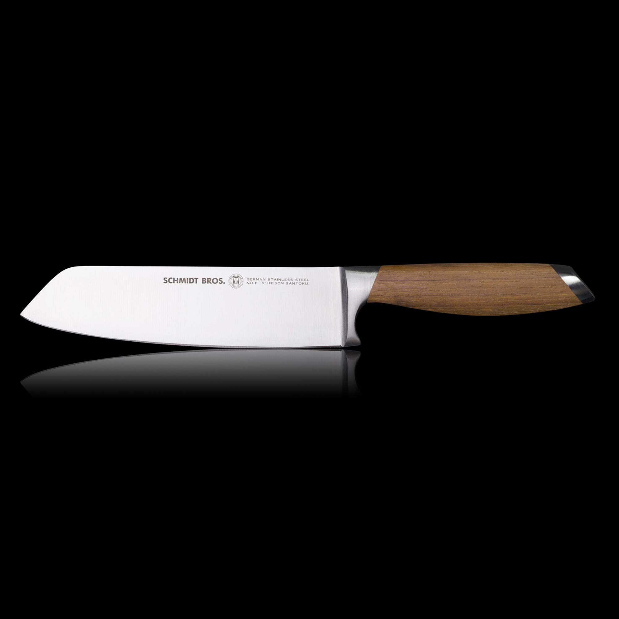 Schmidt Brothers - Bonded Teak 5" Santoku Knife, High-Carbon German Stainless Steel Multipurpose Kitchen Cutlery