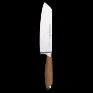 Schmidt Brothers - Bonded Teak 5" Santoku Knife, High-Carbon German Stainless Steel Multipurpose Kitchen Cutlery