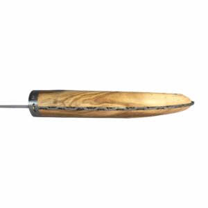 Laguiole en Aubrac Cuisine Gourmet Stainless Fully Forged Steel Made In France Bread Serrated Knife With Olivewood Handle, 9-in / 25cm