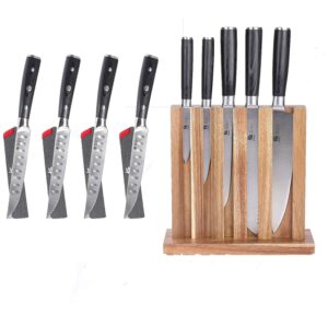 kyoku samurai series 5" steak knives set of 4 + 5-knife set with block - japanese high carbon steel