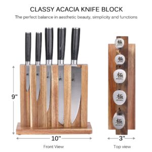 Kyoku Samurai Series 5" Steak Knives Set of 4 + 5-Knife Set with Block - Japanese High Carbon Steel