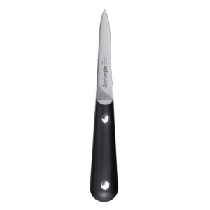 triangle germany oyster knife, professional-grade design with riveted ergonomic handle and continuous blade, dishwasher safe stainless steel