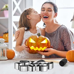 Halloween Pumpkin Carving Kit, Stainless Steel Pumpkin Carving Tools with Rubber Hammer, Safe Halloween Carving Kit for Kids Adults