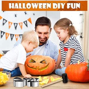 Halloween Pumpkin Carving Kit, Stainless Steel Pumpkin Carving Tools with Rubber Hammer, Safe Halloween Carving Kit for Kids Adults