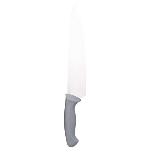 Restaurantware Comfy Grip 10 Inch Chef's Knife, 1 Sharp Cooking Knife - Ergonomic Handle, Non-Slip Grip, Gray Stainless Steel Kitchen Knife, Dishwashable, Slice, Dice, Mince, or Chop Ingredients