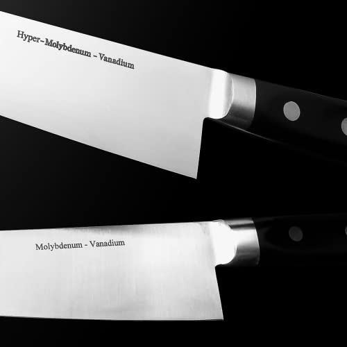 MASAMOTO VG Japanese Santoku Knife 7" (180mm) Made in JAPAN, Bunka Professional All Purpose Kitchen Knife, Super Sharp Japanese Stainless Steel Blade, Full Tang POM Handle, Black