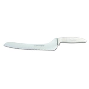 sani-safe s163-9sc-pcp 9" scalloped offset sandwich knife with polypropylene handle