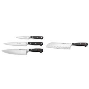 wÜsthof classic 3-piece chef's knife set & classic 7" santoku knife