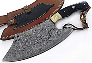 damascus steel blade vegetable and meat cleaver chopper chef's kitchen knife .sm105