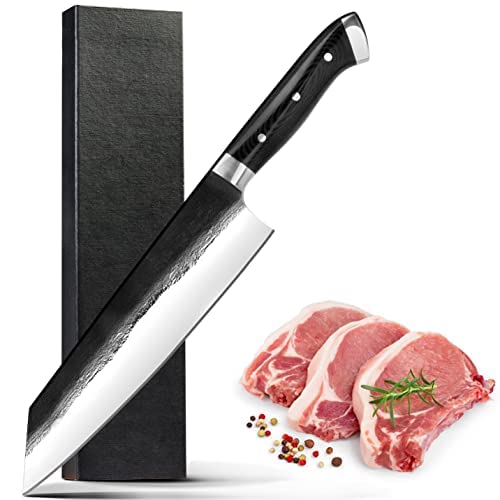 BLACKSMITH-SWORD's Professional Kitchen Knife, 9 Inch chef knife high carbon steel Ultra Sharp chefs knife, G 10 Micarta, Bolster & Pommel Handle,Boning Knives ,Chef's Knives