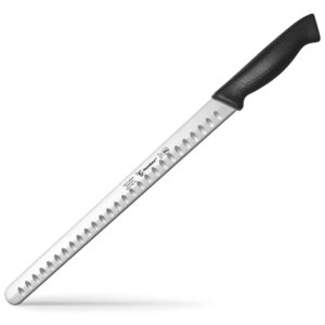 humbee chef 14-inch carving knife with granton edge for turkey ham meat slicing and cutting nsf certified cp5-14 black